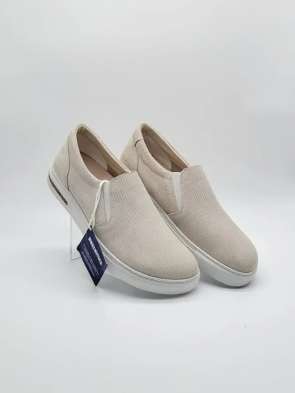 BIRKENSTOCK Oswego Corduroy Slip On Sneakers Ivory Cream EU Size 40 NWT